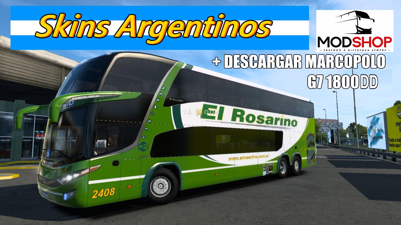 MOD ETS2 – Xe Khách Mod Marcopolo G7 1800DD + Skins Argentinos (1.54)