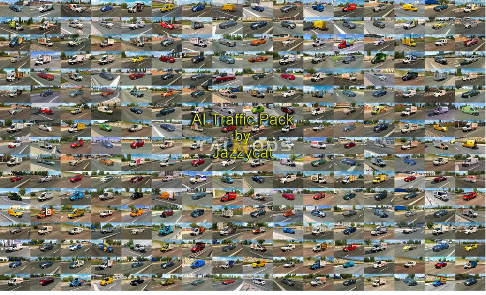 MOD ETS2 –  Xe Lưu Thông Package of Cars and Mini Vans (1.49)