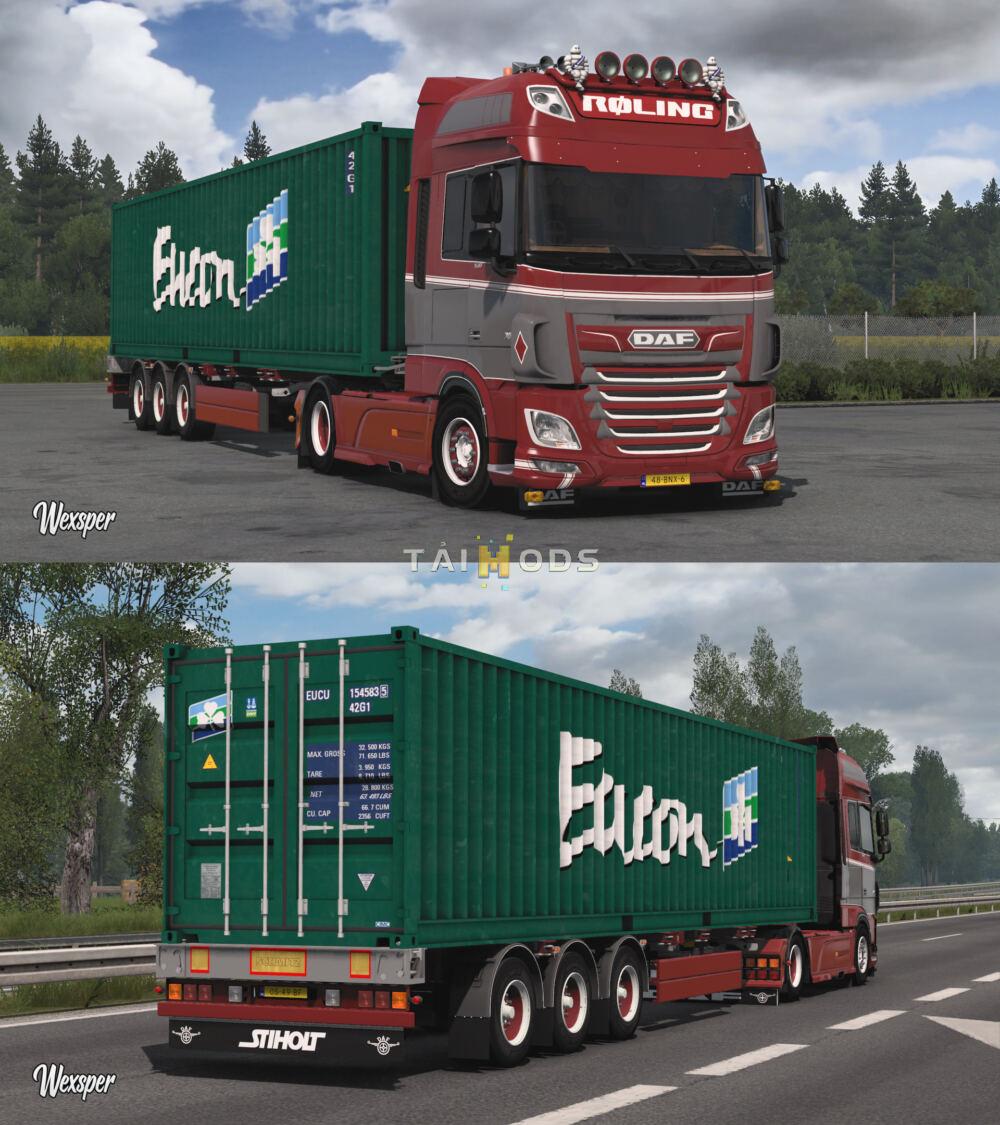 MOD ETS2 – Skin Thùng Hàng DAF XF Euro 6 Roling Transport Skin Pack by Wexsper