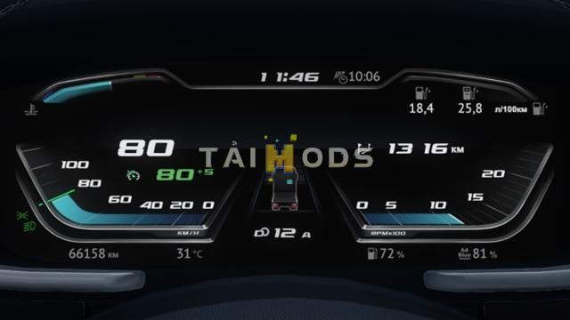 MOD ETS2 – Bảng Đồng Hồ DAF 2021 Improved Dashboard (1.49)