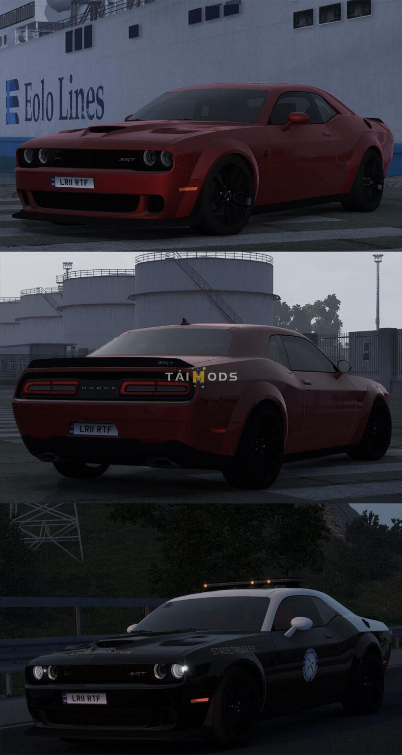 MOD ETS2 – Xe Hơi Dodge Challenger SRT Hellcat Widebody 2018 (1.54) MOD ETS2 – Xe Hơi Dodge Challenger SRT Hellcat Widebody 2018 (1.54)