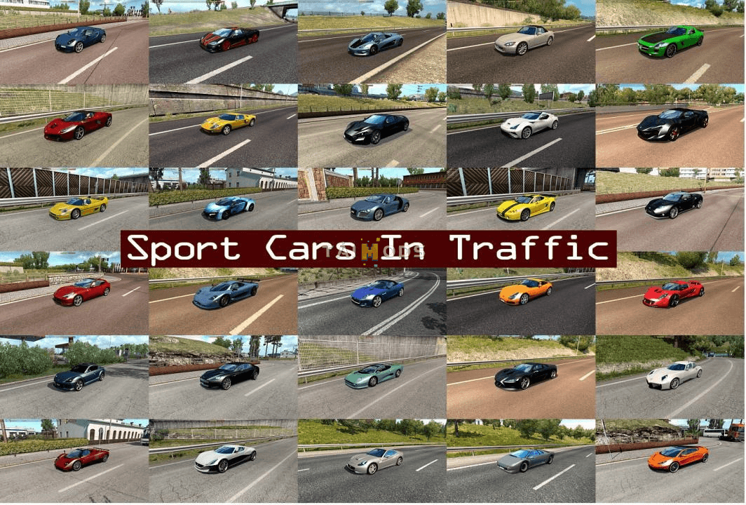MOD ETS2 – AI Traffic Siêu Xe Lưu Thông – Sport Cars Traffic Pack (1.54)
