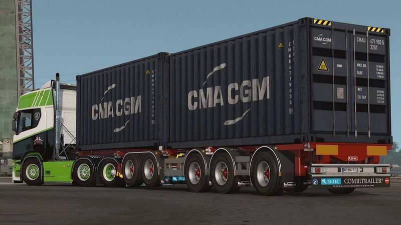 MOD ETS2 – Xe Hơi D-TEC CONTAINERS TRAILERS (1.49)