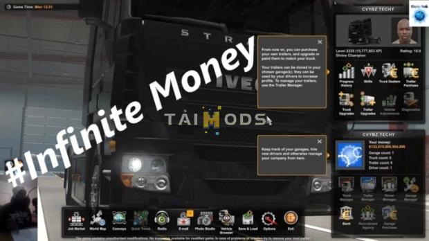 MOD ETS2 – Mod Tiền & Kinh Nghiệm – Infinity Money and Xp (1.52) MOD ETS2 – Mod Tiền & Kinh Nghiệm – Infinity Money and Xp (1.52)