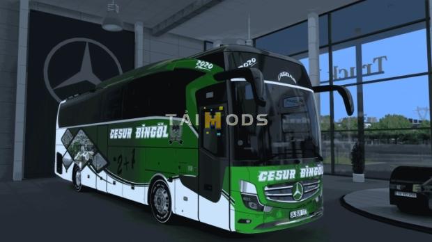 MOD ETS2 – Xe Khách Mercedes-Benz Travego 15 SHD E6 Oz Hasbingol ve Cesur Bingol Skinpack V2.0 (1.53)