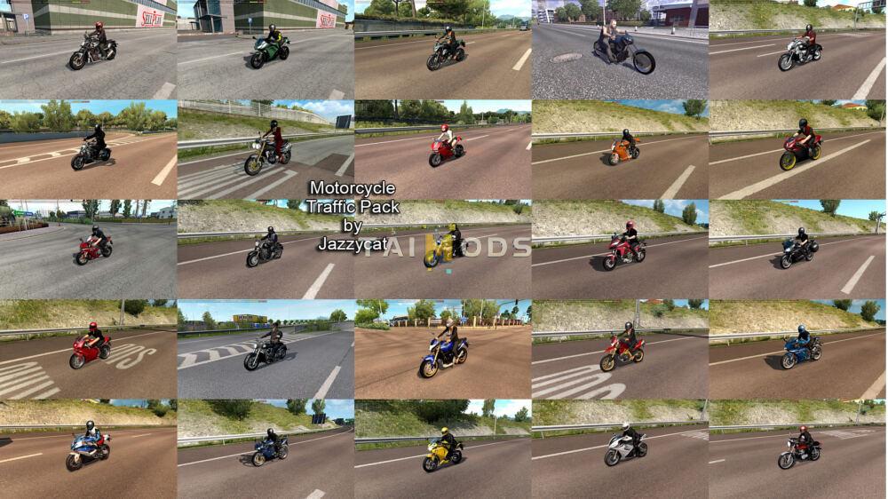 MOD ETS2 – Bộ Xe Lưu Thông Motorcycles in Traffic Pack (1.49)