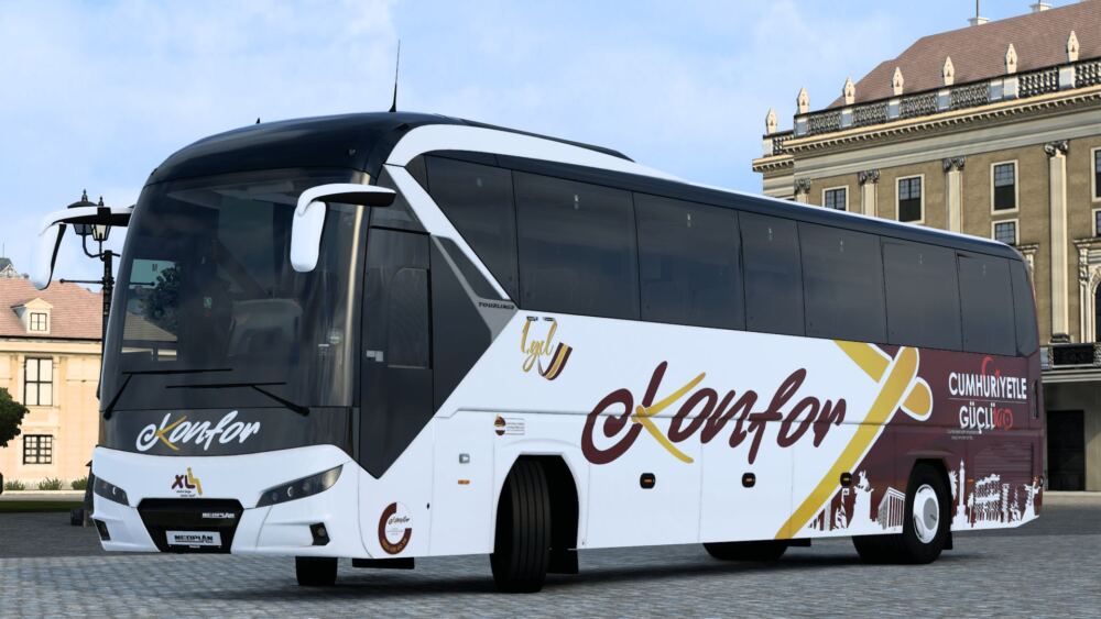 MOD ETS2 – Skin Xe Khách Neoplan Tourliner 13m Euro 6 Konfor Turizm Cumhuriyetle Güçlü100 Skin
