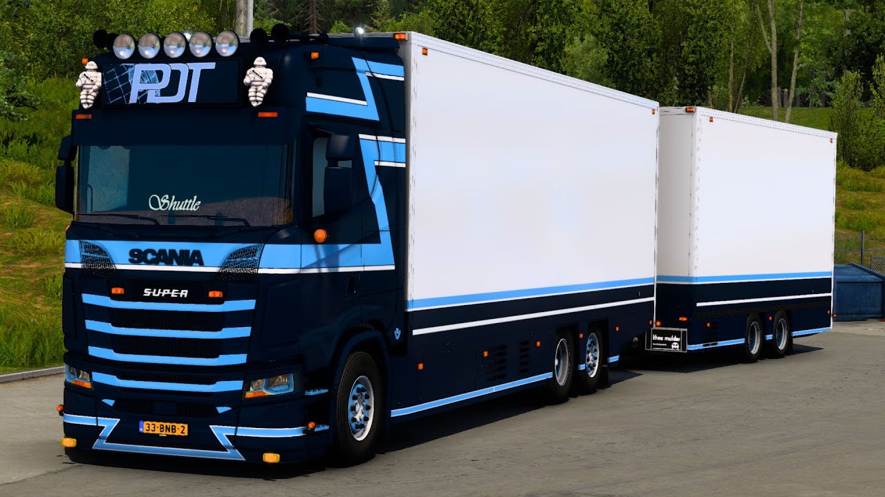 MOD ETS2 – Xe Tải Scania S650 Tandem + Thùng Hàng PDT Logistics (1.50)