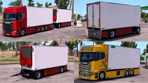 MOD ETS2 – Thùng Hàng Scania NextGen Autotreno Frigo + Rimorchio (BDF Refeer with Trailer) Megamod (1.53)