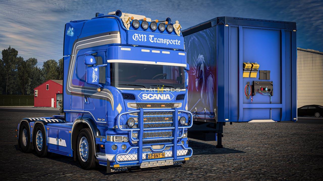 MOD ETS2 – Xe Tải Scania Danger-Land R620 & Thùng Hàng (1.54)