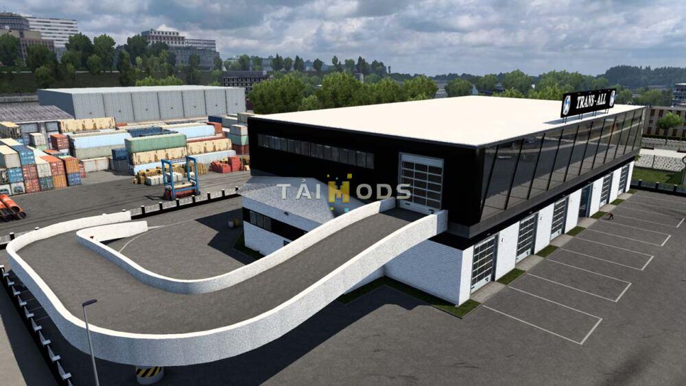 MOD ETS2 – Garage Đỗ Xe Mới TRANS-ALL Garage D-Deck (1.49)