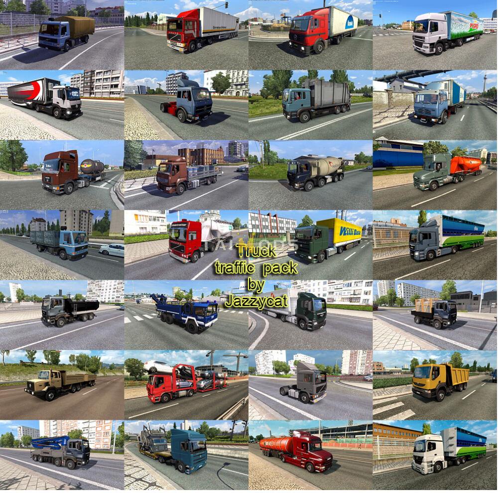 MOD ETS2 – Xe Tải Lưu Thông Trucks in Traffic Pack v9.1.5 (1.49)